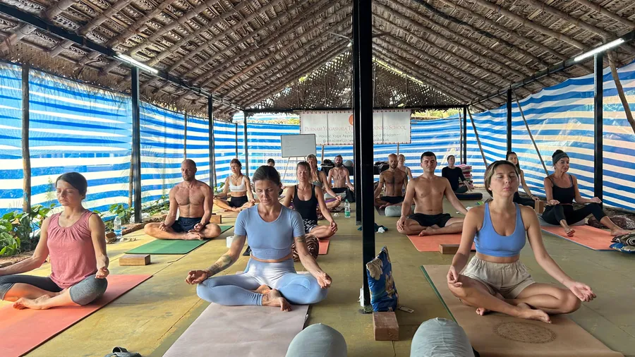 Meditation session during 200 Hour Yoga Teacher Training in Goa
