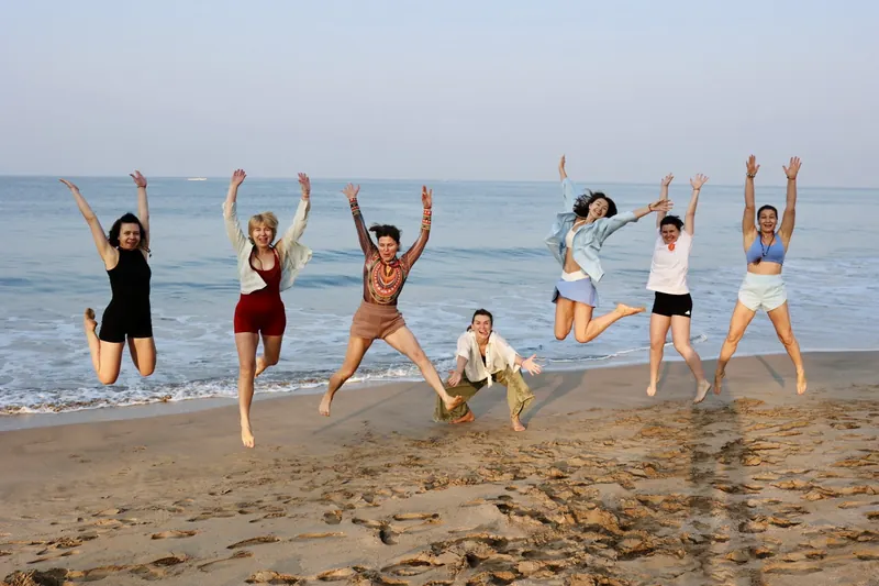 Friends enjoying an unhurried day on the Goa beach