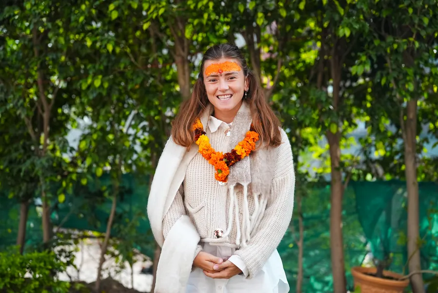 Sacred opening ceremony — 200 Hour Yoga TTC Mira Yoga Retreat Goa
