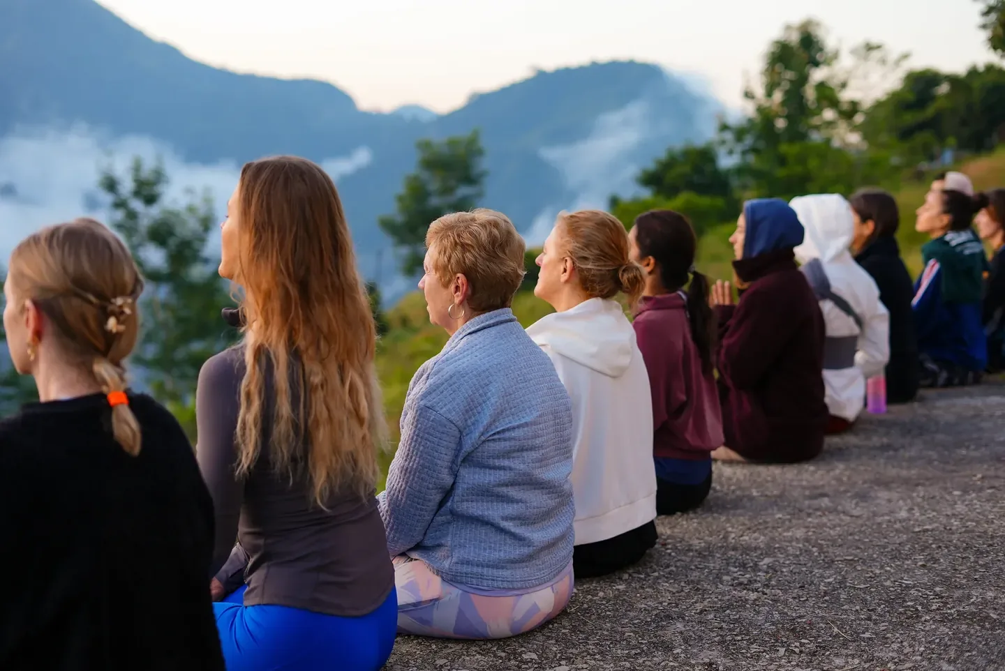 A moment of meditation overlooking the hills