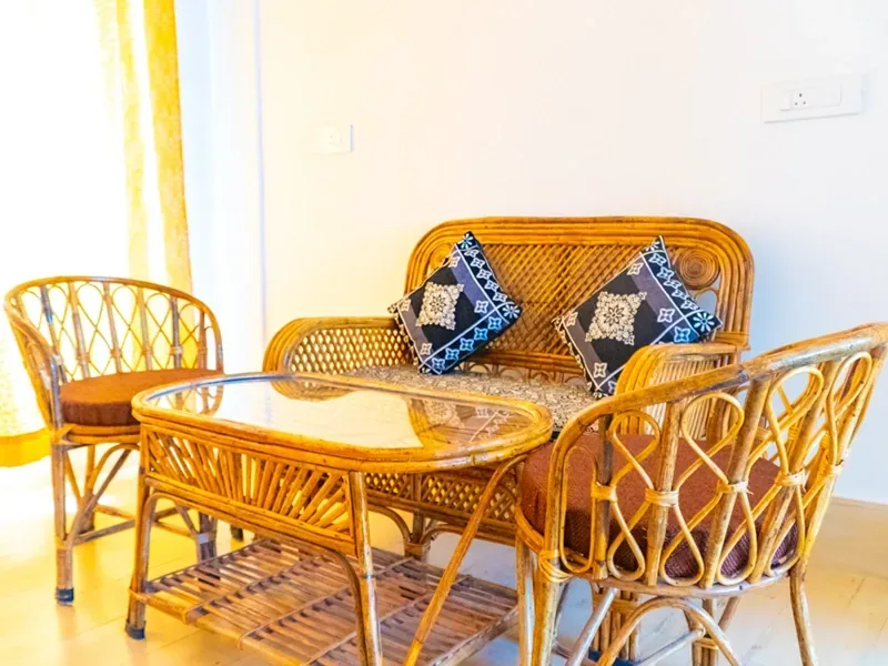 A seating area inside the accommodation
